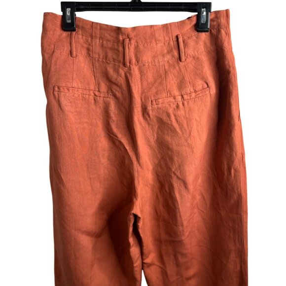 Madewell Womens Linen-Blend Paperbag Pants Trousers Relaxed Fit Cropped Length 8 - Picture 7 of 16